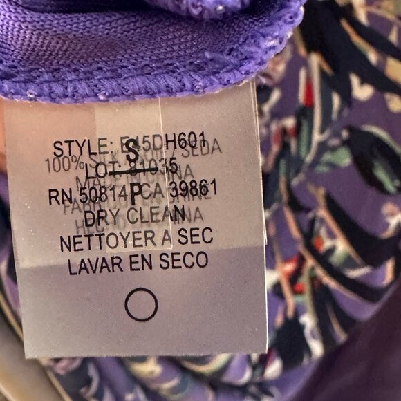 Elie tahari dress silk 100% Floral Purple Sleeveless Dress tank style flowers - Picture 6 of 8